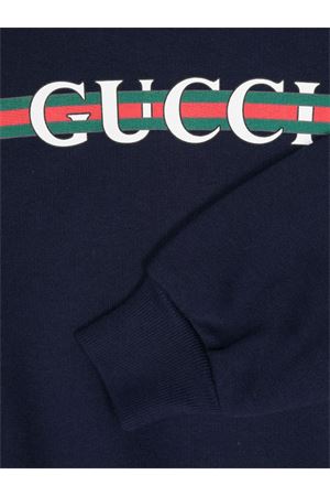 felpa in cotone blu GUCCI KIDS | 793528XJGPJ4392